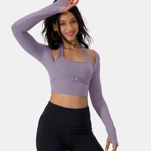 HALARA Purple Long Sleeve Crop Top